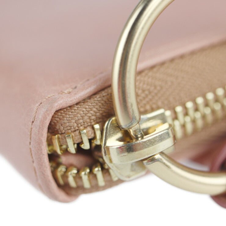 超美品 SEE BY CHLOE シーバイクロエ PAIGE ペイジ 長財布 9P7677-P264 レザー MISTY PINK ゴールド金具 ラウンドファスナー シワ加工