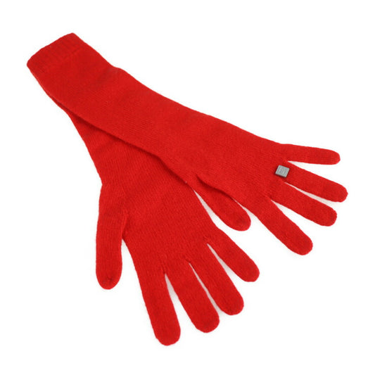 新古未使用展示品 CHANEL シャネル ロンググローブ スポーツライン 手袋 カシミヤ レッド シルバー金具 ニット CC ココマーク