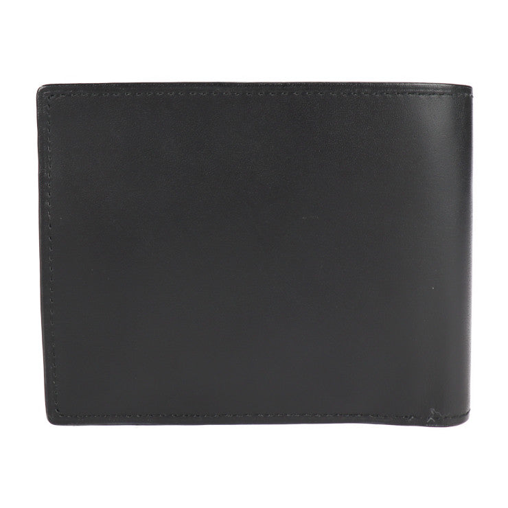 超美品 Paul Smith ポールスミス INSIDE MULTI EMBOSS WALLET インサイド マルチ エンボス 二つ折り財布 P074 カーフレザー ブラック マルチカラー コンパクトウォレット ストライプ
