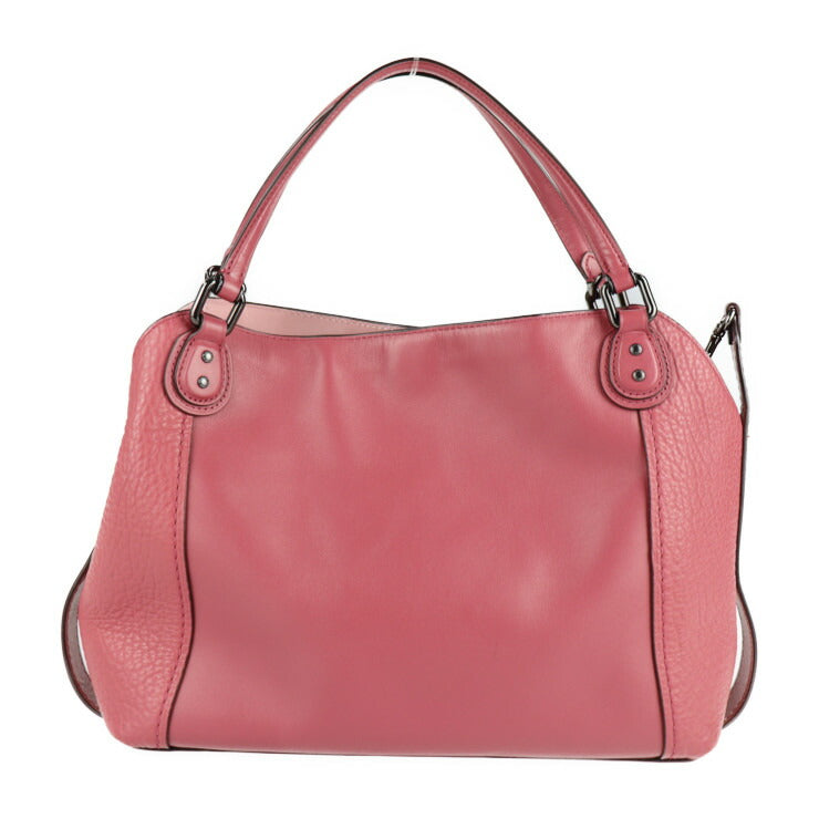 超美品 COACH コーチ EDIE28 イーディー28 ハンドバッグ 57645 ミックスドレザー ピンク系 ガンメタル金具 2WAY ショルダーバッグ