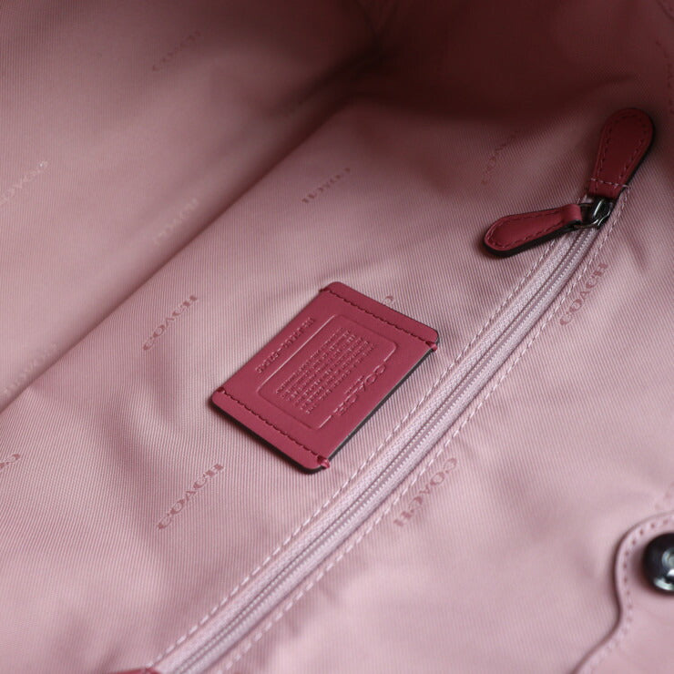 超美品 COACH コーチ EDIE28 イーディー28 ハンドバッグ 57645 ミックスドレザー ピンク系 ガンメタル金具 2WAY ショルダーバッグ