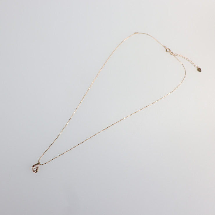 美品 KUMIKYOKU 組曲 デザインネックレス ネックレス K10ピンクゴールド ダイヤモンド 0.1ct PG ペンダント 1.5g
