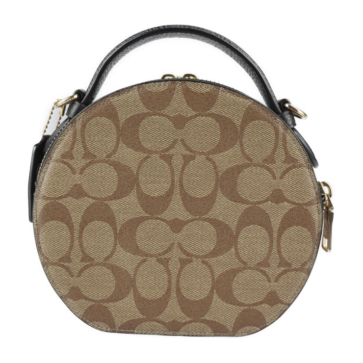 超美品 COACH コーチ バスキア キャンティーン クロスボディー シグネチャー ハンドバッグ C5658 PVC レザー カーキ マルチカラー ゴールド金具 2WAY ショルダーバッグ