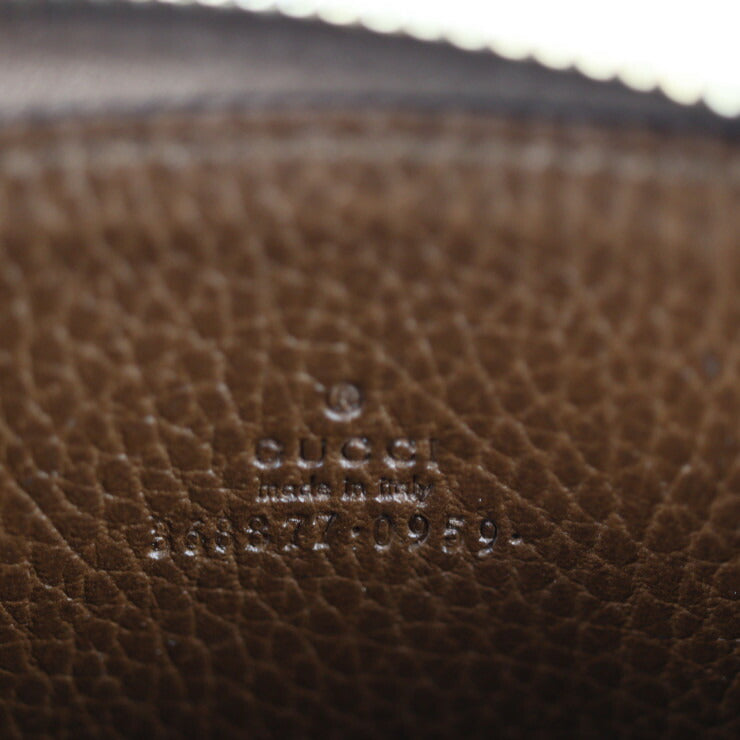 美品 GUCCI グッチ スウィング コインケース 368877 レザー ブラウン ゴールド金具 ラウンドファスナー 小銭入れ カードケース 名刺入れ