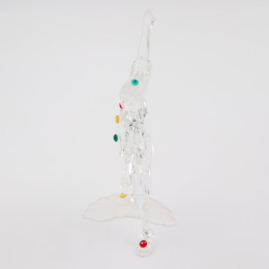 新古未使用展示品 SWAROVSKI スワロフスキー PIERROT ピエロ マスカレード インテリア 230586 クリスタルガラス クリア レッド イエロー グリーン 1999年 SCS会員限定品 オブジェ フィギュリン 置物