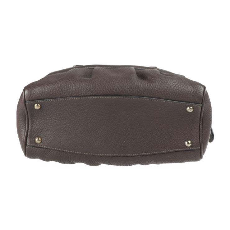 超美品 Salvatore Ferragamo サルヴァトーレ フェラガモ ガンチーニ ハンドバッグ 21 6878 レザー ダークブラウン シルバー金具 2WAY ショルダーバッグ ミニボストン
