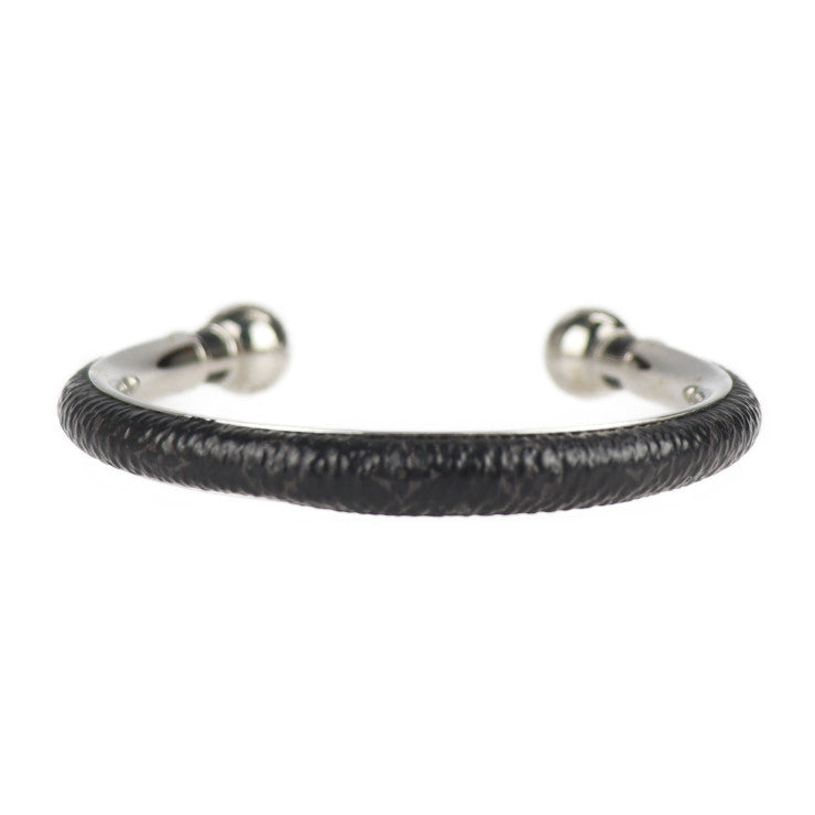 LOUIS VUITTON ルイ ヴィトン ジョンク・モノグラム エクリプス バングル M63649 #M メタル ブラック シルバー Cバングル