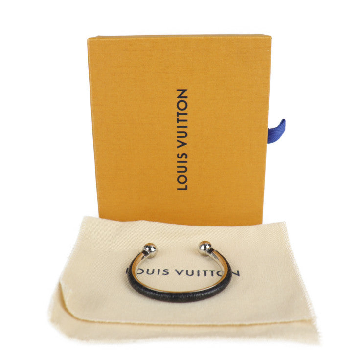 LOUIS VUITTON ルイ ヴィトン ジョンク・モノグラム エクリプス バングル M63649 #M メタル ブラック シルバー Cバングル