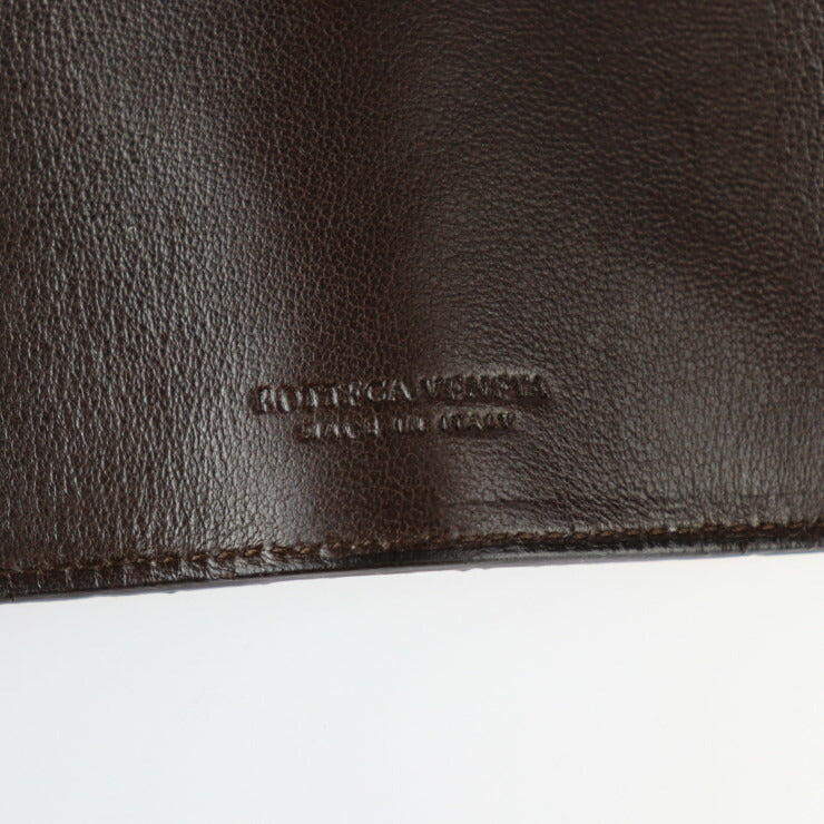 BOTTEGAVENETA ボッテガヴェネタ イントレチャート キーケース 120740 レザー ダークブラウン ゴールド金具 三つ折り 5連 キーリング
