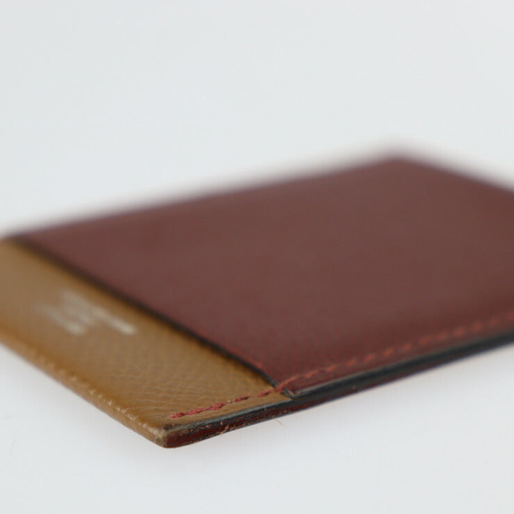 HERMES エルメス MC2 ガマ ジャングル カードケース ヴォーエプソン ブラウン系 名刺入れ パスケース バイカラー A刻印