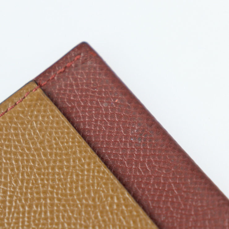 HERMES エルメス MC2 ガマ ジャングル カードケース ヴォーエプソン ブラウン系 名刺入れ パスケース バイカラー A刻印