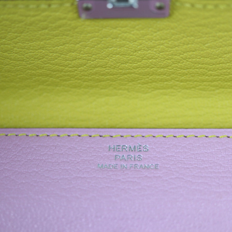 HERMES エルメス クリックミニ カードケース シェーブル モーブシルベスト ジョーヌナプル 名刺入れ フラップ D刻印