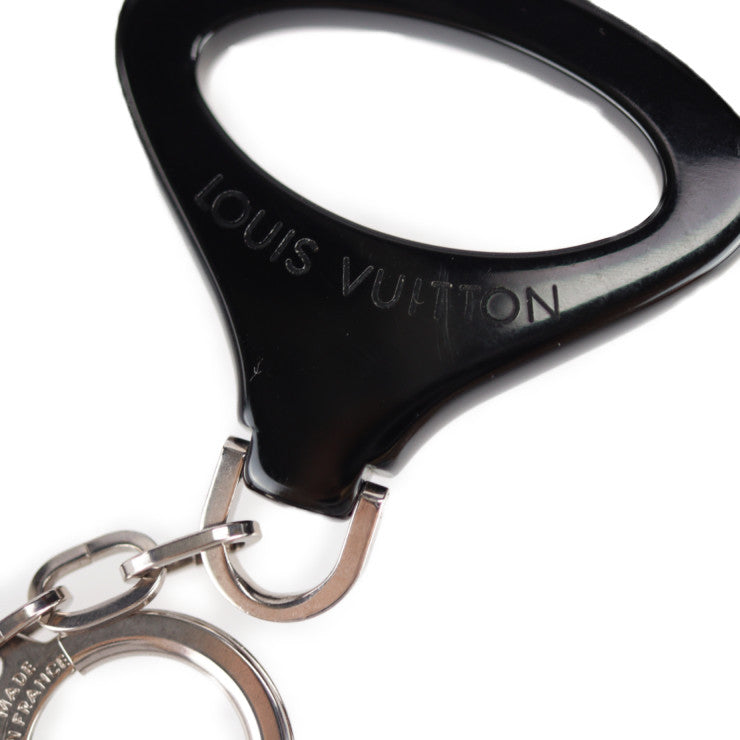 美品 LOUIS VUITTON ルイ ヴィトン ポルトクレ エピZ キーホルダー M63832 プラスチック メタル ブラック シルバー金具 キーリング チャーム ノクタンブルモチーフ