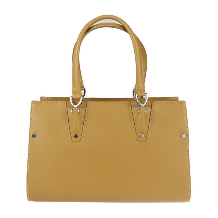 超美品 Longchamp ロンシャン トップハンドル トートバッグS パリ プルミエ ハンドバッグ カーフスキン レザー キャメル系 シルバー金具