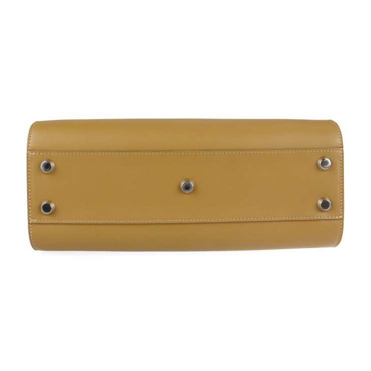 超美品 Longchamp ロンシャン トップハンドル トートバッグS パリ プルミエ ハンドバッグ カーフスキン レザー キャメル系 シルバー金具