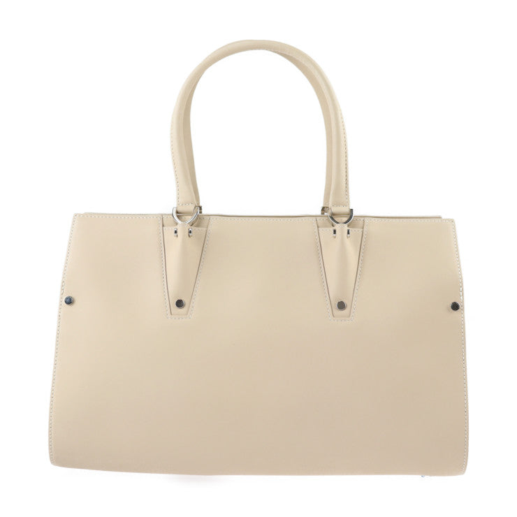 新古未使用展示品 Longchamp ロンシャン トップハンドル トートバッグM パリ プルミエ ハンドバッグ カーフスキン ライトベージュ系 シルバー金具