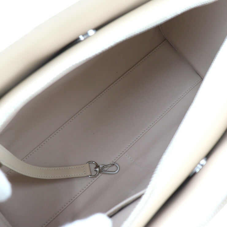 新古未使用展示品 Longchamp ロンシャン トップハンドル トートバッグM パリ プルミエ ハンドバッグ カーフスキン ライトベージュ系 シルバー金具