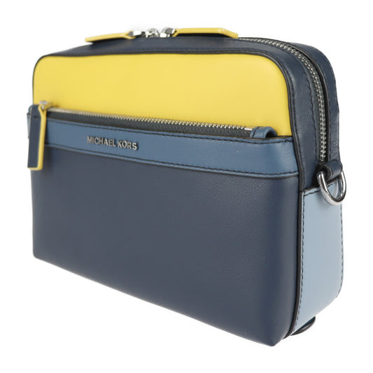 新品未使用展示品 Michael Kors マイケルコース クーパー ショルダーバッグ 37S1SCOC5L レザー ネイビー イエロー マルチカラー クロスボディ メッセンジャーバッグ 2WAY クラッチバッグ セカンドバッグ