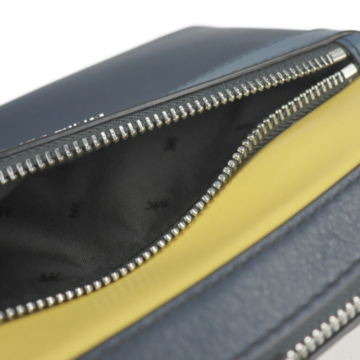 新品未使用展示品 Michael Kors マイケルコース クーパー ショルダーバッグ 37S1SCOC5L レザー ネイビー イエロー マルチカラー クロスボディ メッセンジャーバッグ 2WAY クラッチバッグ セカンドバッグ