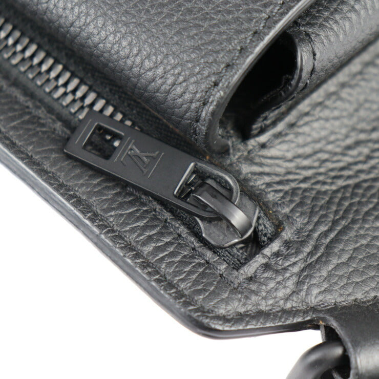 超美品 LOUIS VUITTON ルイ ヴィトン テイクオフ・スリング ボディバッグ M57081 グレインレザー ノワール ブラック LV ロゴ ウエストバッグ ビトン