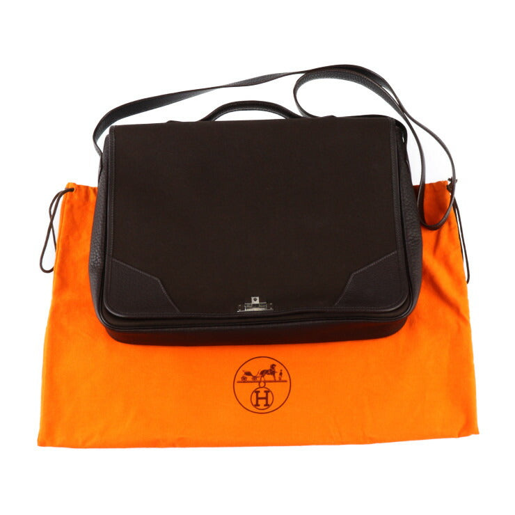 美品 HERMES エルメス ヴィクトリア メッセンジャー ショルダーバッグ - トワルオフィシエ トリヨンクレマンス ブラウン シルバー金具 2WAY ビジネスバッグ □H刻印