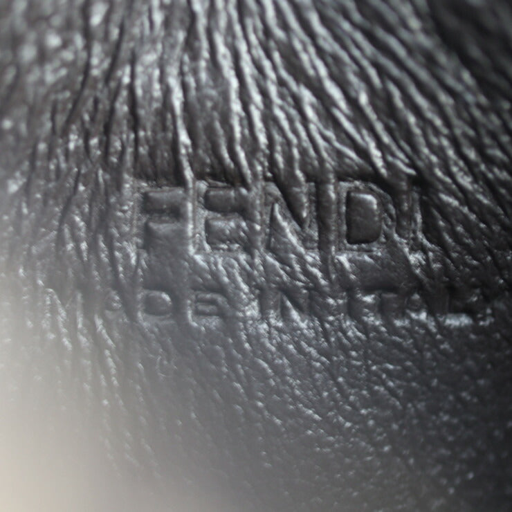 新古未使用展示品 FENDI フェンディ ミラーホルダー マイクロFF キーホルダー 7AS049 レザー ブラウン ゴールド金具 バッグチャーム