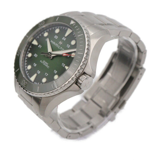 超美品 HAMILTON ハミルトン カーキネイビー スキューバ オート 腕時計 H82525160 ステンレススチール シルバー グリーン文字盤 自動巻き
