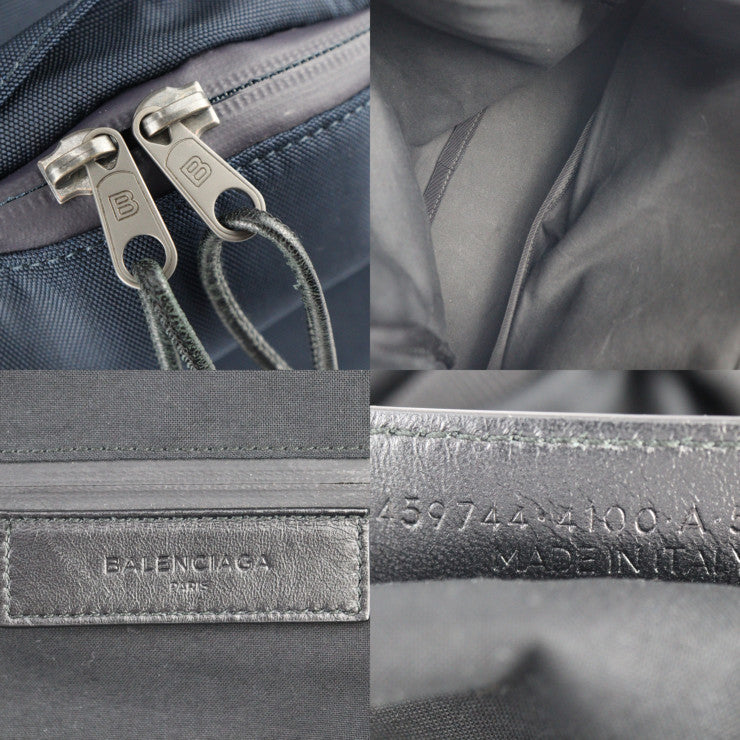 美品 BALENCIAGA バレンシアガ XPLORER エクスプローラー バックパック リュック・デイパック 459744 ナイロンキャンバス ネイビー ロゴ 刺繍