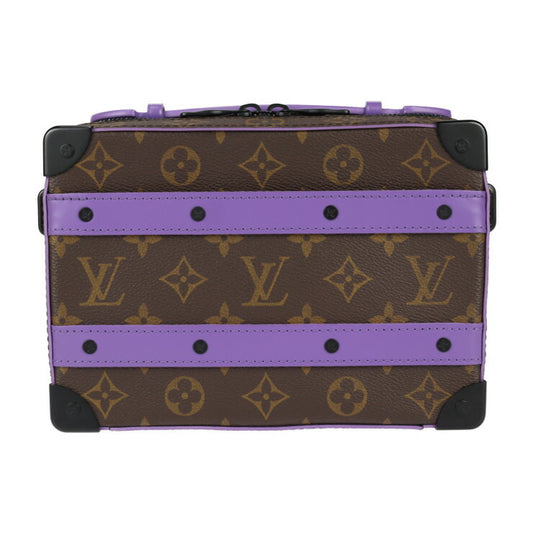超美品 LOUIS VUITTON ルイ ヴィトン ハンドルソフトトランク モノグラムマカサー ハンドバッグ M46264 PVC レザー ブラウン パープル ブラック金具 2WAY ショルダーバッグ セカンドバッグ ビトン