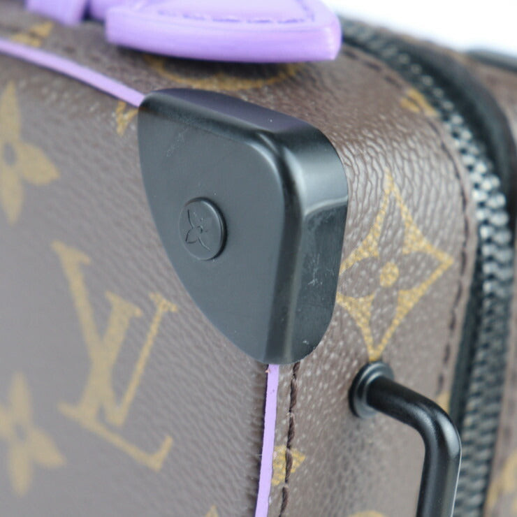 超美品 LOUIS VUITTON ルイ ヴィトン ハンドルソフトトランク モノグラムマカサー ハンドバッグ M46264 PVC レザー ブラウン パープル ブラック金具 2WAY ショルダーバッグ セカンドバッグ ビトン