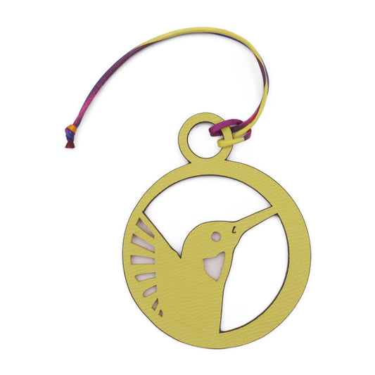 新品未使用展示品 HERMES エルメス チャーム ハチドリ プティアッシュ その他小物 - トゴ ヴォーエプソン シルク ブラウン系 イエロー系 バッグチャーム 鳥