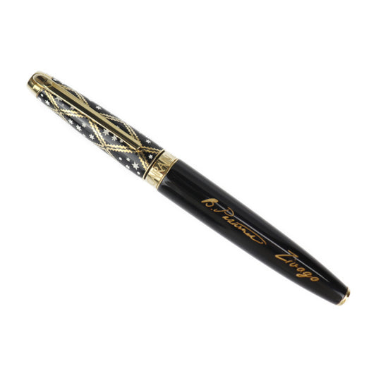 新品未使用展示品 CARAN dACHE カランダッシュ ZIVAGO ジバゴ 万年筆 5092-038 中国漆 ペン先K18YG ブラック ゴールド 筆記具 ペン 1958本限定品 パステルナーク ドクトル・ジバゴ リミテッド ステーショナリー
