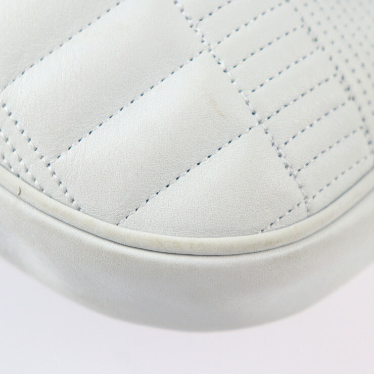 BALLY バリー ワンショルダーバッグ ショルダーバッグ - レザー ホワイト系 ステッチ キルティング チェーン フラップ