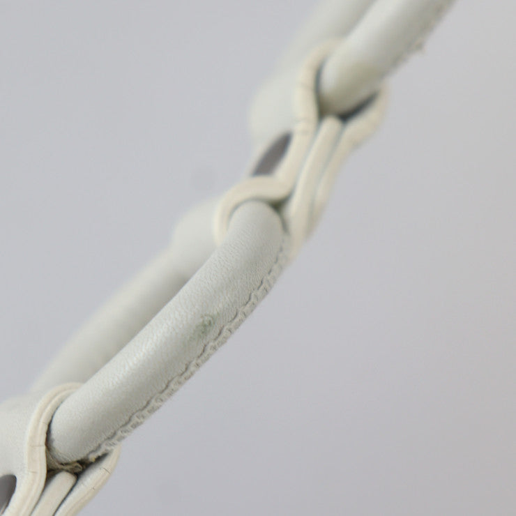 BALLY バリー ワンショルダーバッグ ショルダーバッグ - レザー ホワイト系 ステッチ キルティング チェーン フラップ