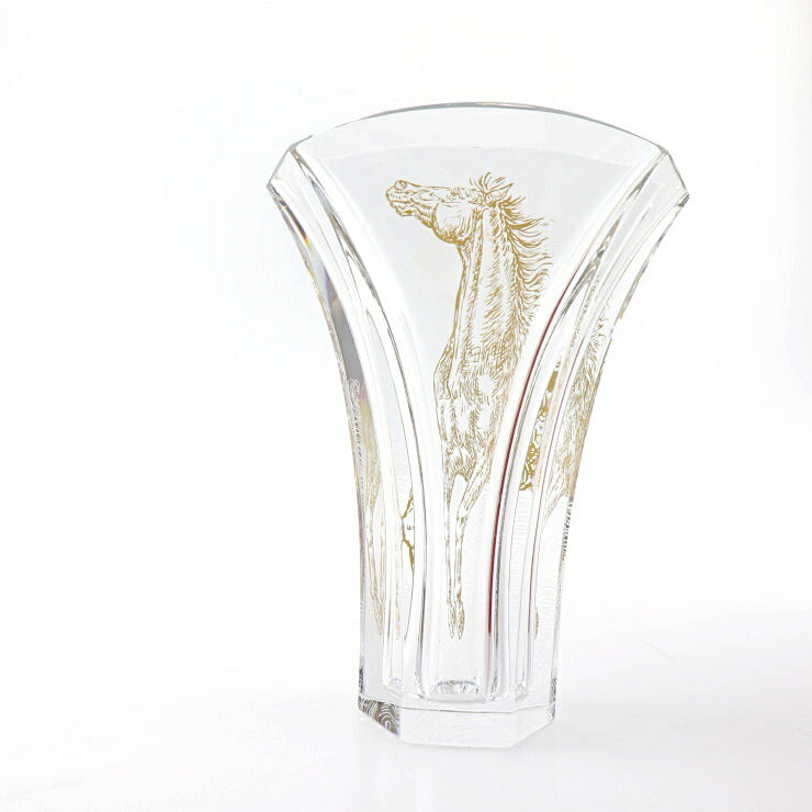 超美品 Baccarat バカラ ギンコベース アポロン その他雑貨 - クリスタル クリア ゴールド 花瓶 フラワーベース 金彩 インテリア 置物 ホース 馬