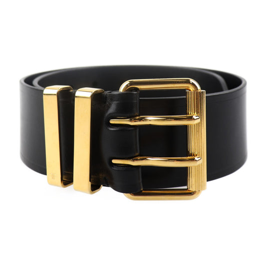 美品 TOM FORD トムフォード ダブルピンベルト ベルト - 表記サイズ 70/28 レザー ブラック ゴールド金具