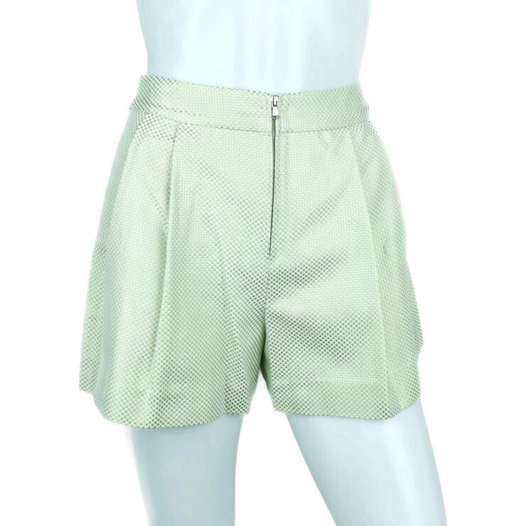 新品未使用展示品 3.1 Phillip Lim 3.1フィリップリム パンツ ショートパンツ S115-5449CBO 表記サイズ 2 アセテート コットン ポリエステル ALOE ライトグリーン系 市松柄 短パン ショーパン