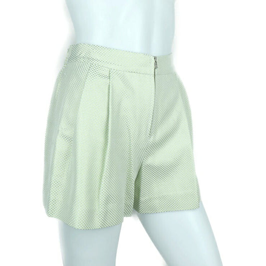 新品未使用展示品 3.1 Phillip Lim 3.1フィリップリム パンツ ショートパンツ S115-5449CBO 表記サイズ 2 アセテート コットン ポリエステル ALOE ライトグリーン系 市松柄 短パン ショーパン