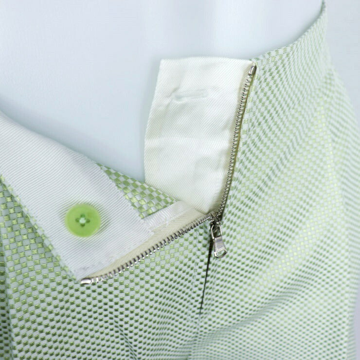 新品未使用展示品 3.1 Phillip Lim 3.1フィリップリム パンツ ショートパンツ S115-5449CBO 表記サイズ 2 アセテート コットン ポリエステル ALOE ライトグリーン系 市松柄 短パン ショーパン