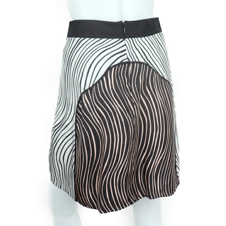 新品未使用展示品 3.1 Phillip Lim 3.1フィリップリム スカート スカート 表記サイズ 0 シルク 100% ホワイト ピンク ブラック 縞模様 ゼブラ柄 ひざ丈スカート