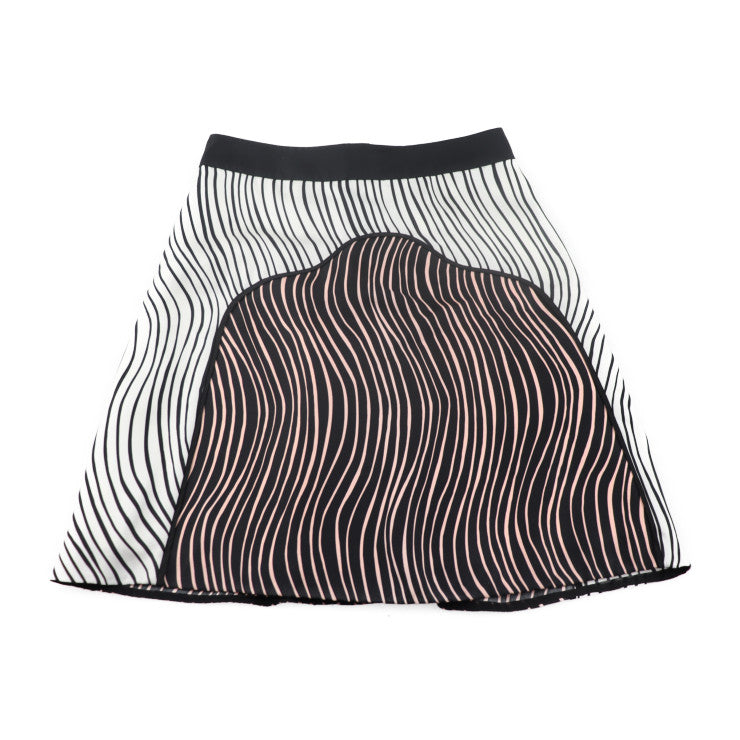 新品未使用展示品 3.1 Phillip Lim 3.1フィリップリム スカート スカート 表記サイズ 0 シルク 100% ホワイト ピンク ブラック 縞模様 ゼブラ柄 ひざ丈スカート