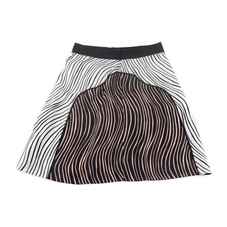 新品未使用展示品 3.1 Phillip Lim 3.1フィリップリム スカート スカート 表記サイズ 0 シルク 100% ホワイト ピンク ブラック 縞模様 ゼブラ柄 ひざ丈スカート