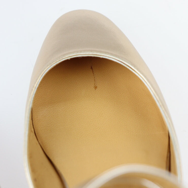 超美品 HERMES エルメス セパレートパンプス パンプス - 表記サイズ 35 レザー シャンパンゴールド サンダル アンクルストラップ フラット 参考サイズ約22cm