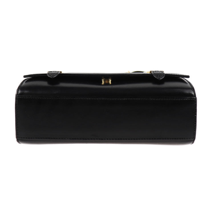 Salvatore Ferragamo サルヴァトーレ フェラガモ ガンチーニ ショルダーバッグ L 21 5191 レザー ブラック ゴールド金具