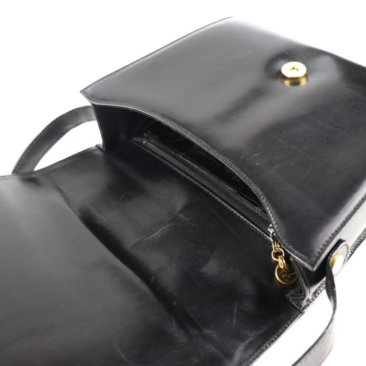 Salvatore Ferragamo サルヴァトーレ フェラガモ ガンチーニ ショルダーバッグ L 21 5191 レザー ブラック ゴールド金具