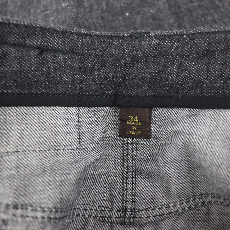 美品 LOUIS VUITTON ルイ ヴィトン デニムスカート スカート RW112W WTSK01R3L 表記サイズ 34 コットン ブラック ゴールド金具 ビトン