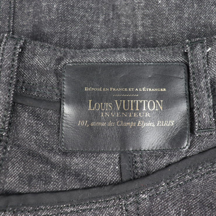 美品 LOUIS VUITTON ルイ ヴィトン デニムスカート スカート RW112W WTSK01R3L 表記サイズ 34 コットン ブラック ゴールド金具 ビトン
