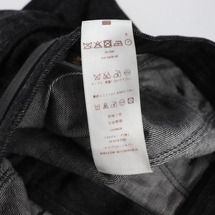 美品 LOUIS VUITTON ルイ ヴィトン デニムスカート スカート RW112W WTSK01R3L 表記サイズ 34 コットン ブラック ゴールド金具 ビトン