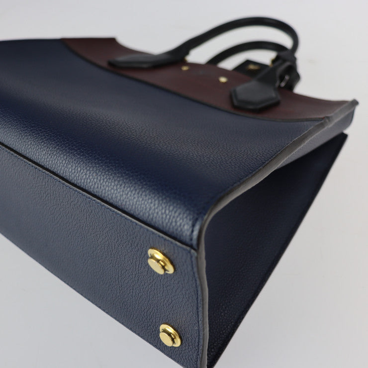 美品 LOUIS VUITTON ルイ ヴィトン シティースティーマーMM ハンドバッグ M54260 トリヨンレザー マリーヌ ブルー系 レザン ノワール 2WAY ショルダーバッグ トート ビトン