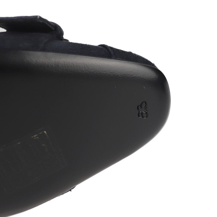 新古未使用展示品 BOTTEGAVENETA ボッテガヴェネタ イントレチャート パンプス 表記サイズ 35 1/2 スウェード ネイビー スエード ベルト 参考サイズ22.5cm